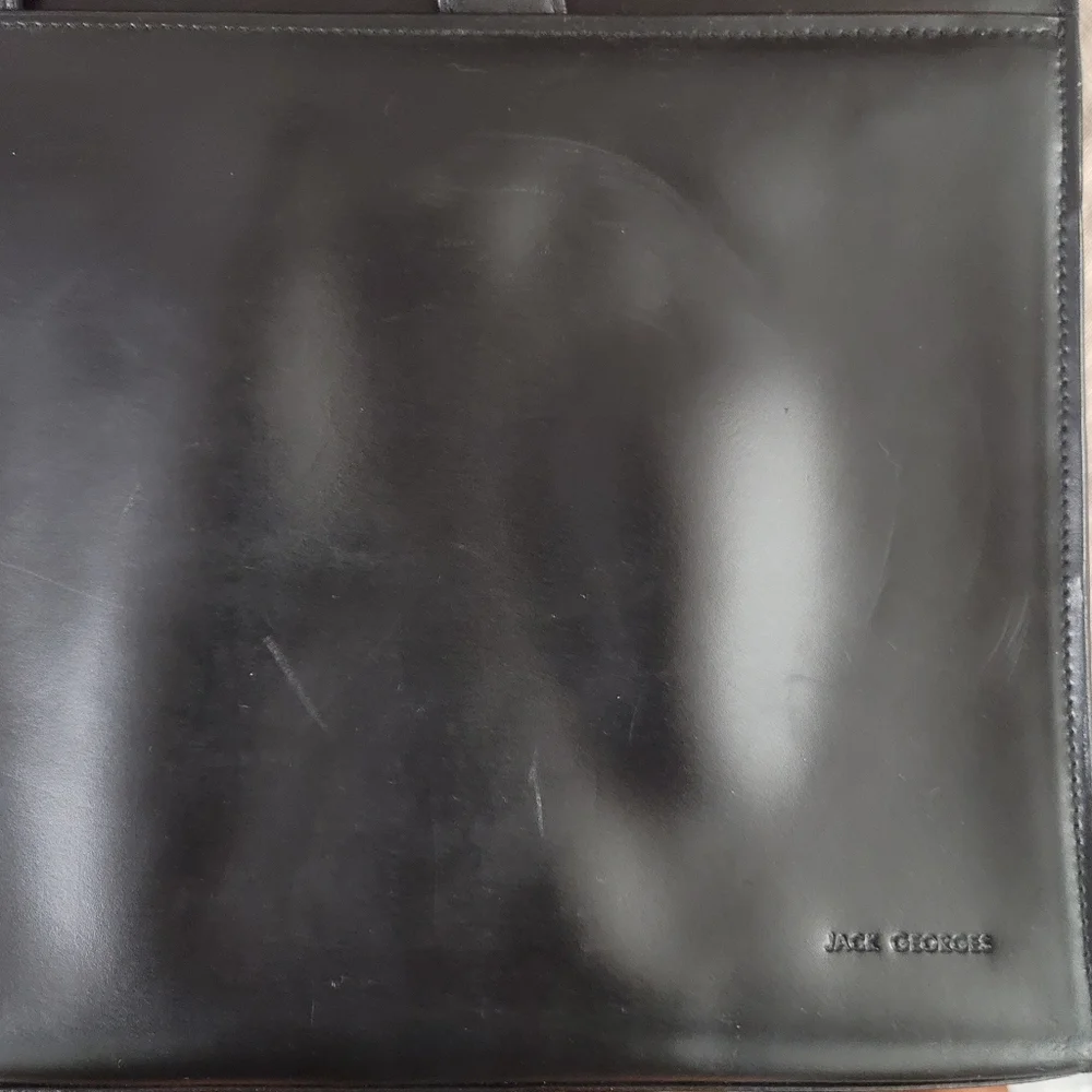 Jack Georges Milano Leather Laptop Business Case Black
